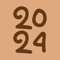 2024 design vector. Hand drawn. Abstract.