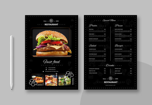 Restaurant Food Menu Layout