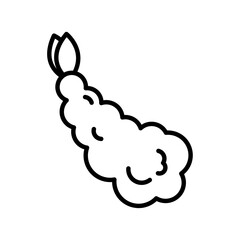 Fried shrimp line icon on white background.