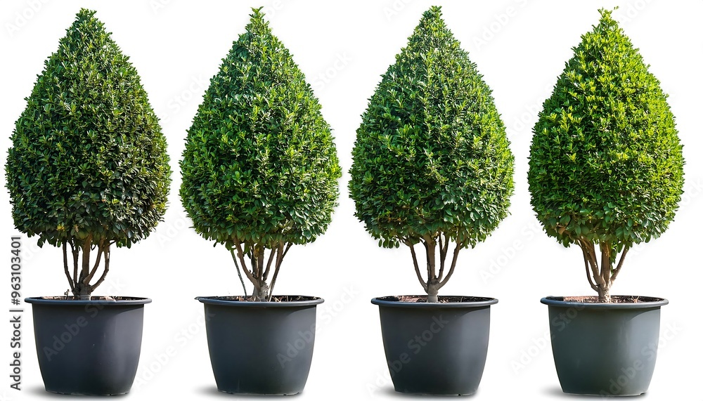 Aufkleber full depth of field in clipping path for indoor trees - small indoor trees isolated with cle