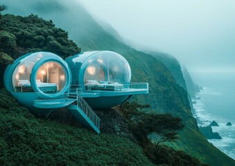 Cliffside Bubble Hotel in the Misty Mountains