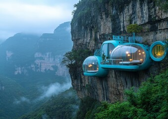 Cliffside Bubble Hotel in the Misty Mountains