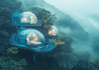 Cliffside Bubble Hotel in the Misty Mountains