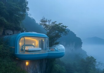 Cliffside Bubble Hotel in the Misty Mountains