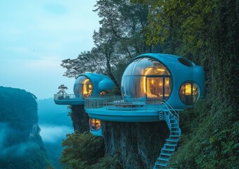 Cliffside Bubble Hotel in the Misty Mountains