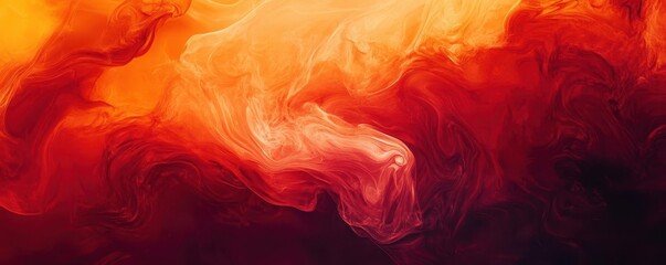 Fototapeta premium Gradient of deep reds and oranges with fluid, smoky textures, Abstract background, Fiery warmth