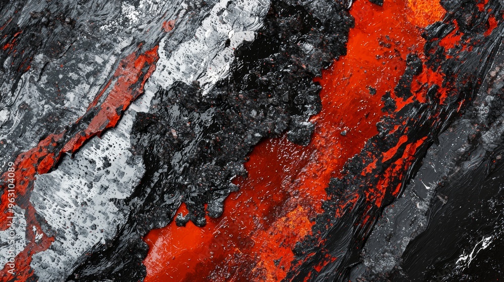Poster vibrant abstract painting texture in red, black, and white, perfect for unique backgrounds adding de