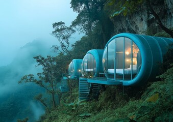 Cliffside Bubble Hotel in the Misty Mountains