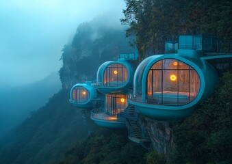 Cliffside Bubble Hotel in the Misty Mountains