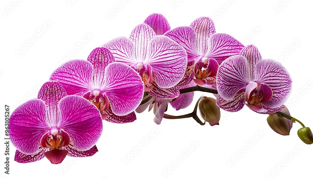 Poster full depth of field in clipping path for orchids - elegant orchids cut out with sharp focus.