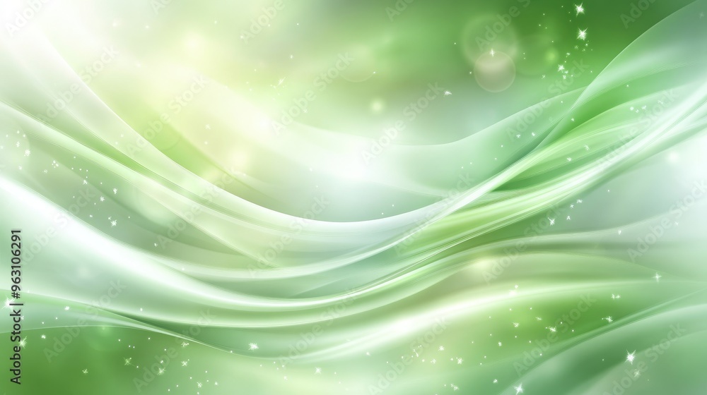 Poster abstract shiny soft green vector background with flowing gradients and subtle light reflections, cre