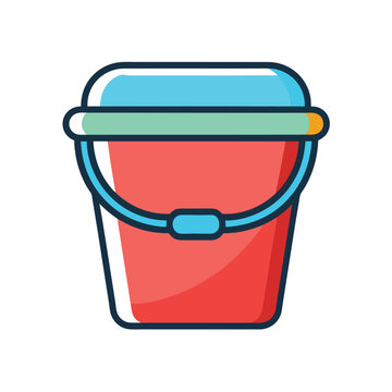 Ice bucket icon simple ice bucket colored flat icon