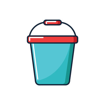 Ice bucket icon simple ice bucket colored flat icon