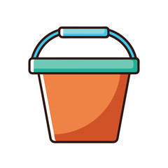 Ice bucket icon simple ice bucket colored flat icon