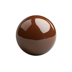 Minimalist Chocolate Sphere on White Background