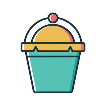 Ice bucket icon simple ice bucket colored flat icon