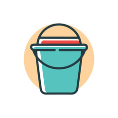 Ice bucket icon simple ice bucket colored flat icon