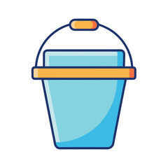 Ice bucket icon simple ice bucket colored flat icon