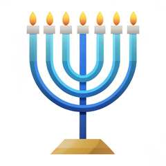 Hanukkah Menorah with Lit Candles Vector Illustration for Holiday Celebrations