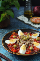 A traditional dish of Tunisian cuisine - Mechouia salad