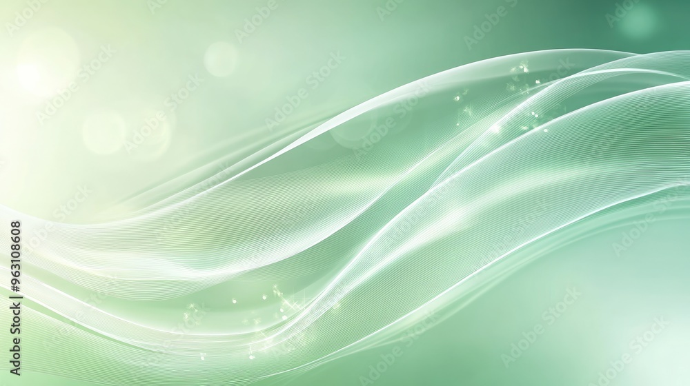 Poster elegant soft green abstract vector background with a shiny finish, smooth gradients, and subtle ligh