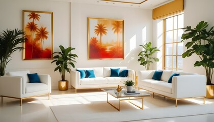 Photo interior modern design room 3d illustration