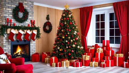 christmas tree with gifts