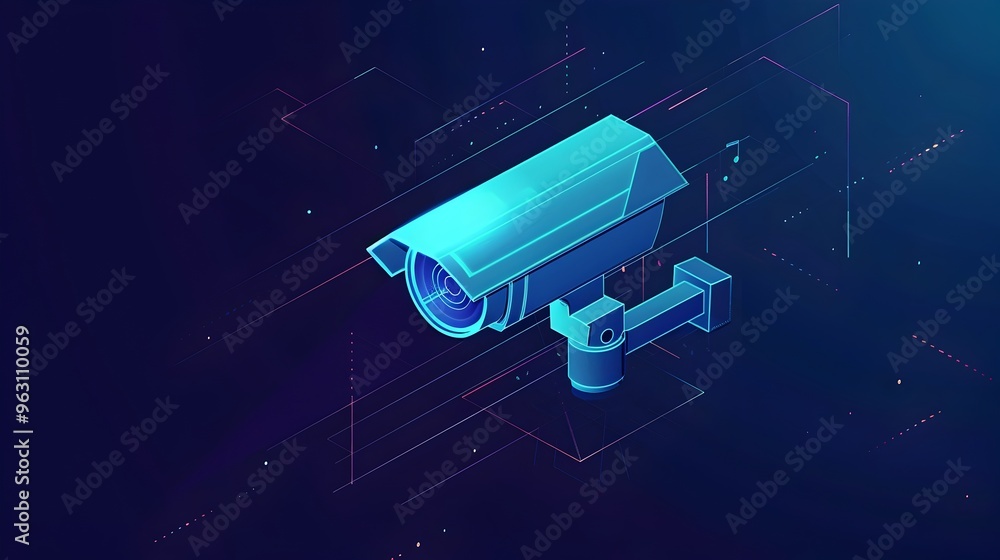 Poster surveillance icon monitoring financial transactions for fraud detection