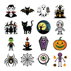 halloween icons set