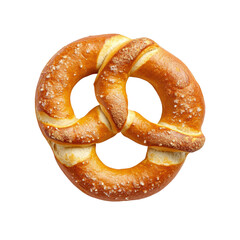 A close up of a pretzel with salt sprinkled on it