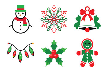 Christmas Flat Design Icon Set