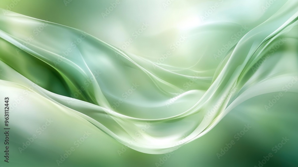 Poster shiny soft green abstract vector background with flowing gradients and subtle reflections, perfect f