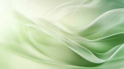 Fototapeta premium Shiny soft green abstract vector background with flowing curves and smooth gradients, creating a serene, calming atmosphere
