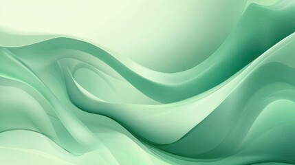 Obraz premium Shiny soft green abstract vector background with flowing curves and smooth gradients, creating a serene, calming atmosphere