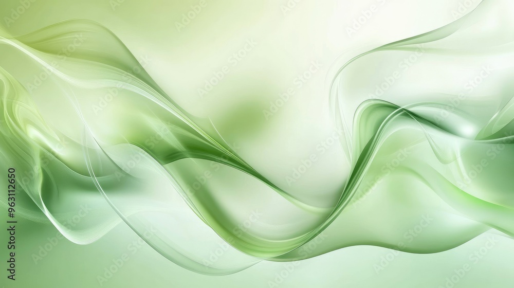 Poster shiny soft green abstract vector background, with smooth gradients and subtle light reflections, cre