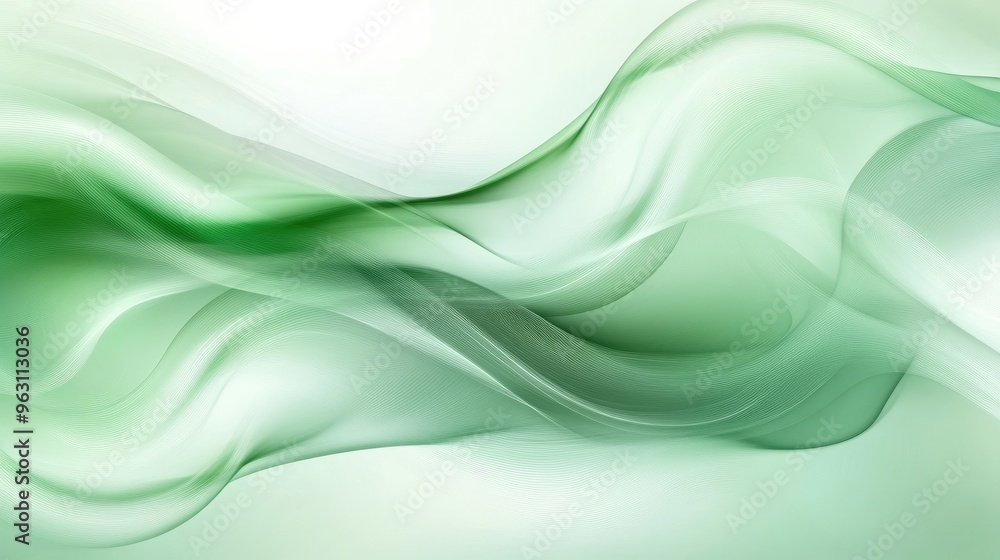 Poster soft green abstract vector background with shiny gradients and smooth transitions, creating a calmin