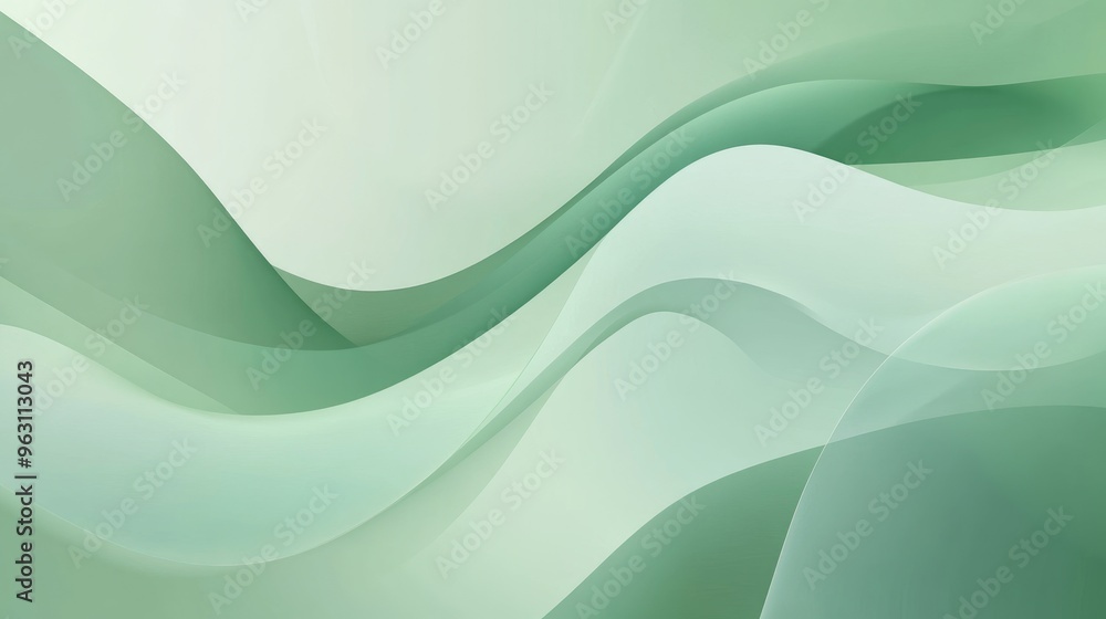 Poster soft green abstract vector background with shiny gradients and smooth transitions, creating a calmin
