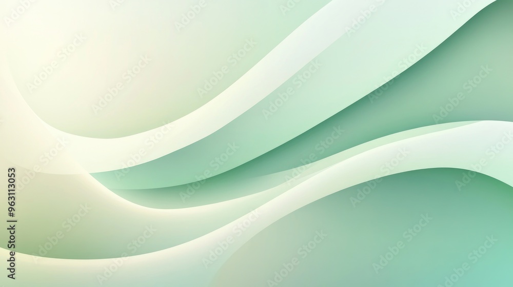 Poster soft green abstract vector background with shiny gradients and smooth transitions, creating a calmin