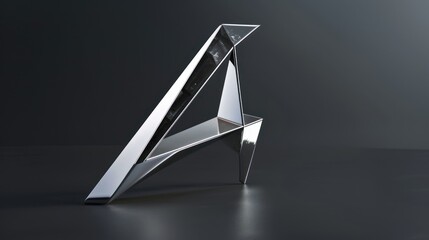 A silver triangle with the letter A in the middle