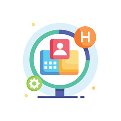 HR software icon simple hr software colored flat icon