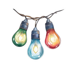 Colorful string lights illuminate with a warm glow, perfect for festive decorations and creating a cozy atmosphere.