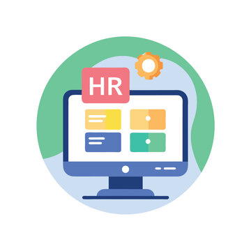 HR software icon simple hr software colored flat icon