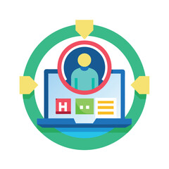HR software icon simple hr software colored flat icon