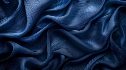 Obraz premium A blue fabric with a pattern of waves