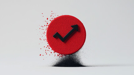 Interest rate percentage symbol melting away, representing economic instability 