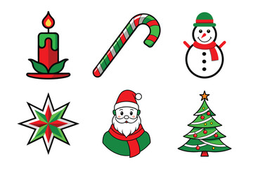 set of christmas tree