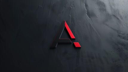 A red and black letter A is displayed on a dark background