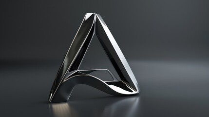 A silver triangle with a letter A in the middle