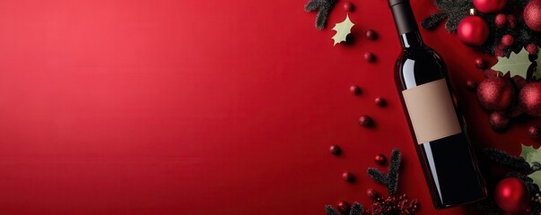 Personalized wine bottle with custom label, festive occasion, 3D illustration