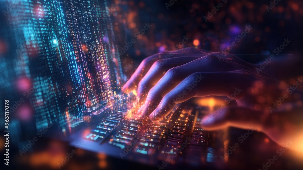 Aufkleber coding with passion: a blurred night of digital creation